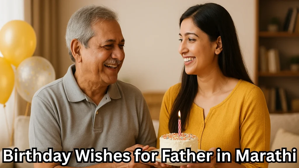 Daughter presenting a small cake with candle to her smiling father