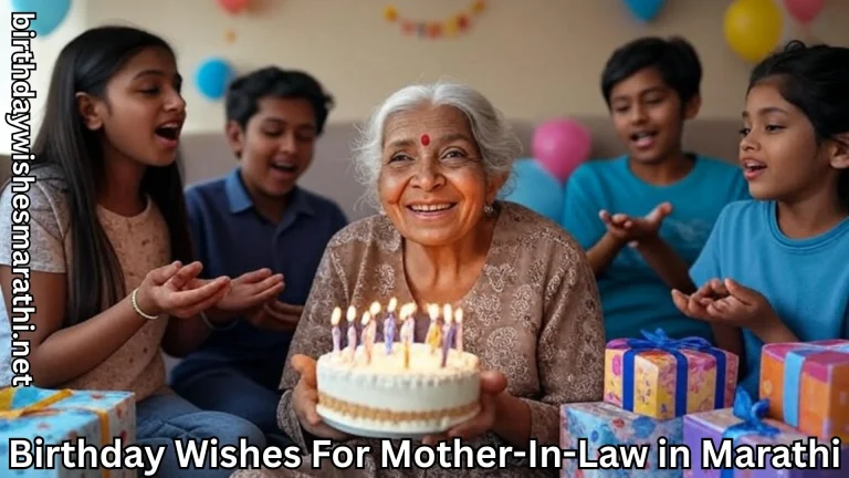 Grandmother surrounded by kids celebrating birthday with cake and gifts
