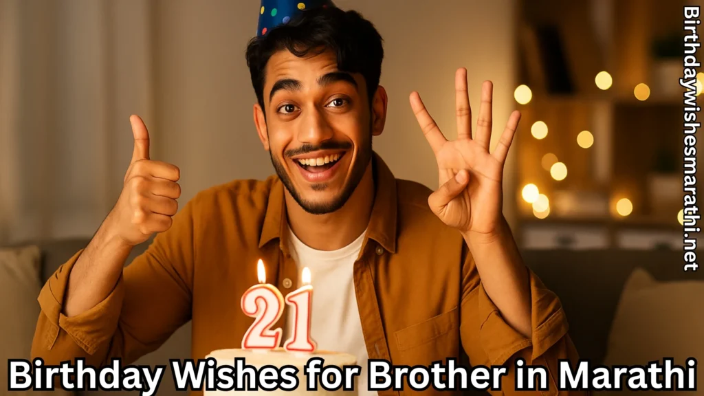 Man smiling with 21st birthday cake and party hat