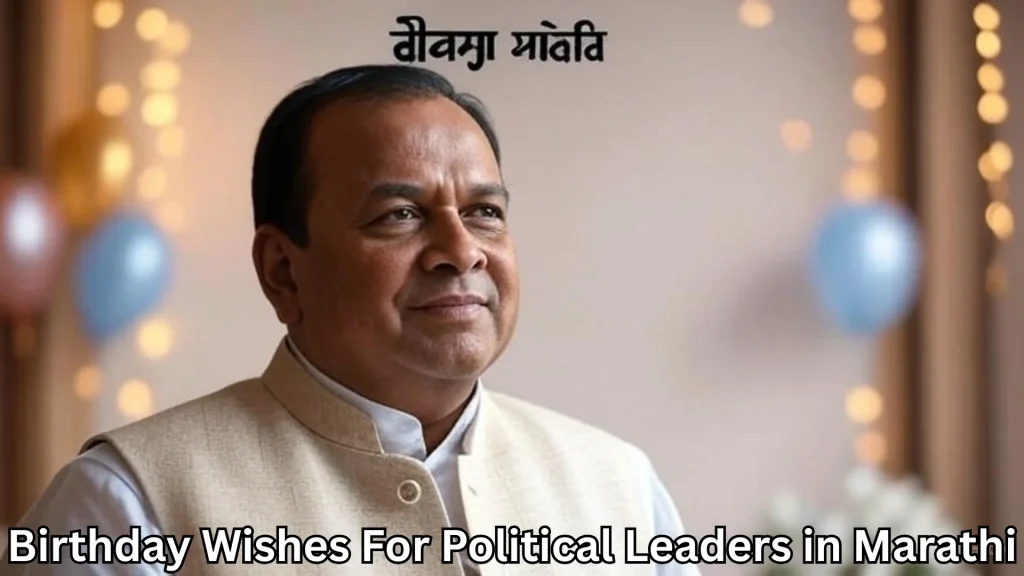Politician smiling with birthday balloons in background