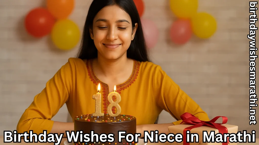 Teen niece with '18' candle cake and gift