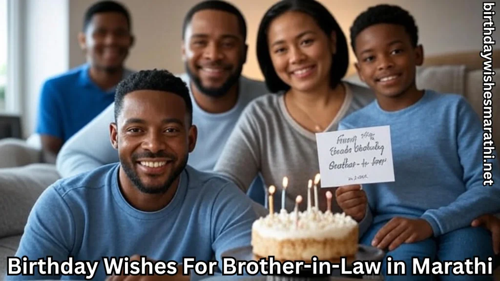 Family holding birthday card and cake for brother-in-law celebration