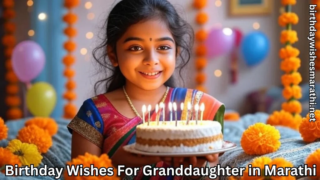 Girl in saree holding cake with lit candles and marigold decor