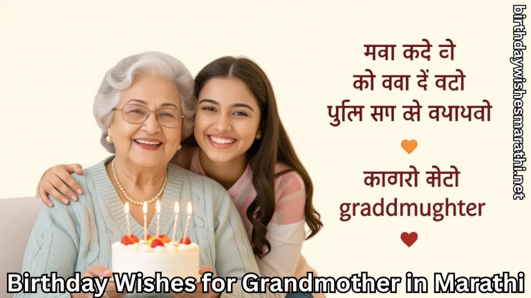Granddaughter hugging grandmother with birthday cake and text