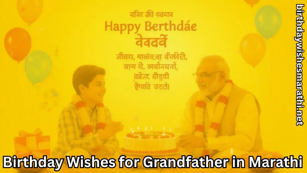 Grandson wishing grandfather with birthday wishes for grandfather in marathi text