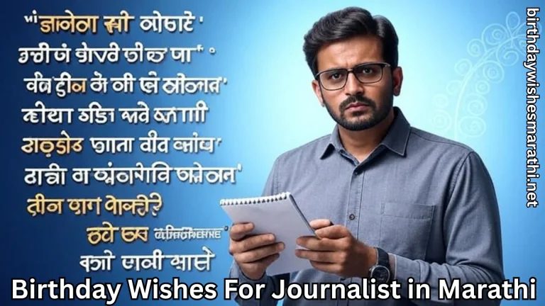 Male journalist with notebook and serious expression on blue background