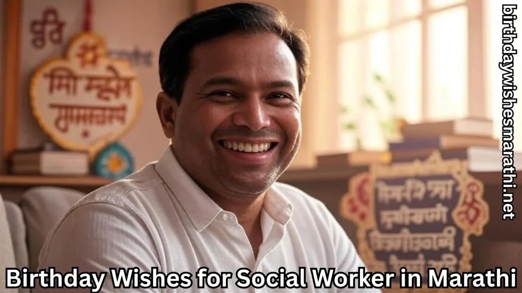 Man smiling in front of Marathi quotes and social awareness posters