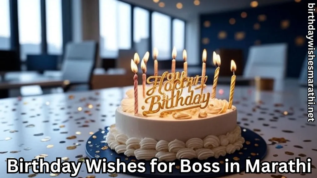 Office birthday cake with candles and Happy Birthday topper