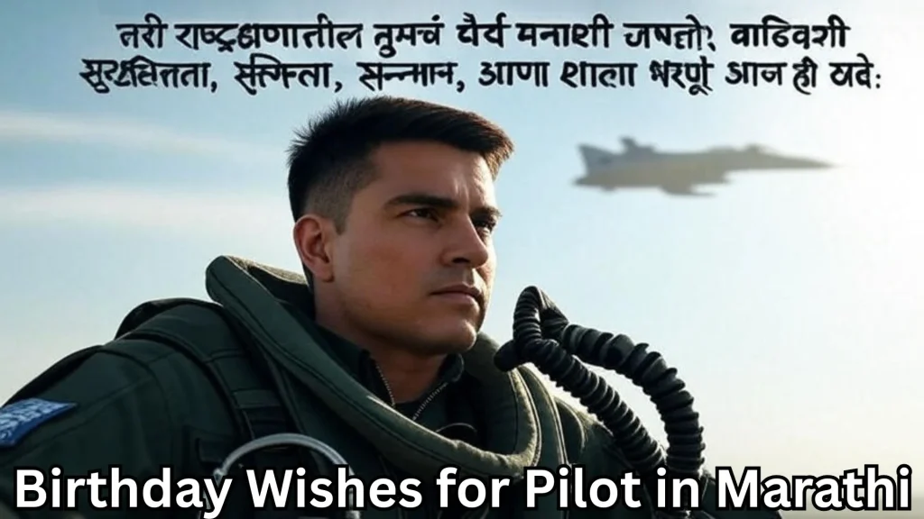 Pilot in fighter jet uniform with jet flying in background
