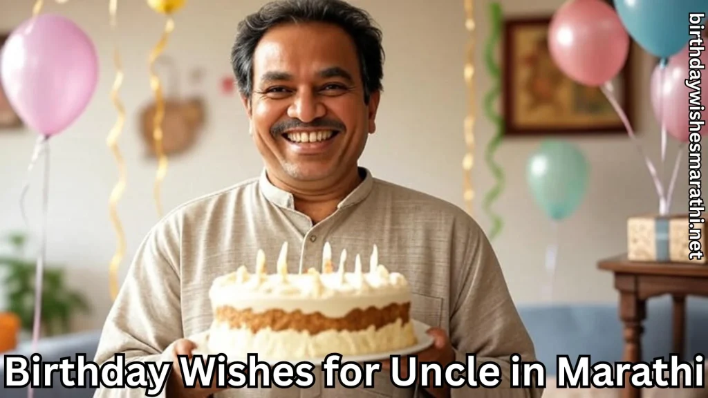 Uncle holding cake with candles, smiling at birthday celebration